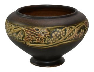 Roseville Pottery Rosecraft Vintage Brown Arts And Crafts Ceramic Vase 9 - 3