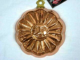 Old Dutch Design Sun Baking Mold Copper Brass 8 