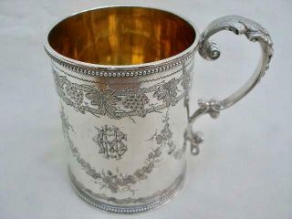 Victorian Sterling Silver Christening Mug By William Evans London 1867