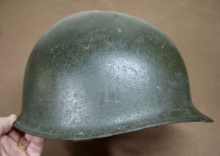 Ww2 U.  S.  Helmet With Msa Liner And Complete Leather Sweat Band