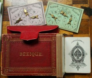 Antique Playing Cards - Andrew Dougherty " Bezique Set " C.  1880 / 90