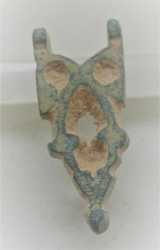 Circa 900 - 1000ad Viking Era Nordic Bronze Plate Type Brooch Dragon Form