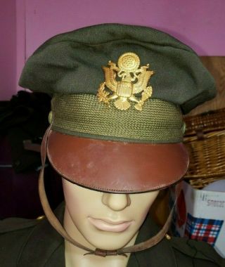 Wwii Ww2 Us U.  S. ,  Army,  Military,  Air Force Hat & Badge
