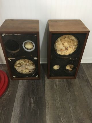 Pair Vintage Ar2ax Speaker Cabinets With One Tweeter