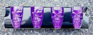 Purple Skull Shot Glasses Set Of 4 Plastic Halloween