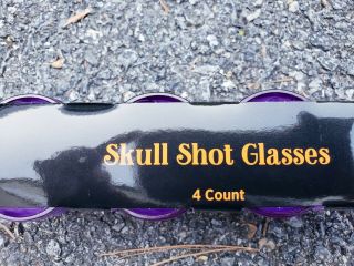 Purple Skull Shot Glasses Set Of 4 Plastic Halloween 3