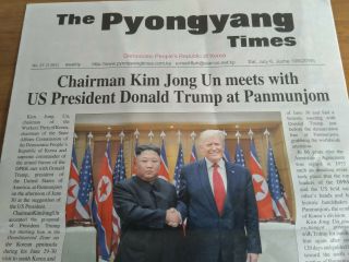 Donald Trump Kim Jong Un Summit Korea Dprk Newspaper Pyongyang Times Dmz