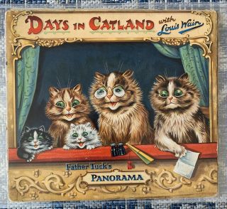 Days In Catland 1912 Louis Wain Raphael Tuck Panorama Die Cuts Book Fabulous