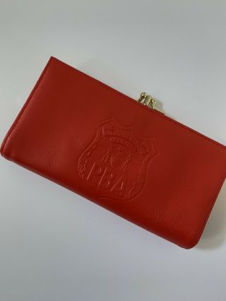 City Of York Police Pba Red Women’s Glove Tanned Leather Wallet Coin Pouch