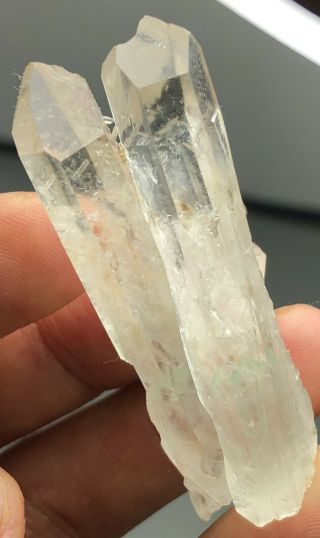 17g Rare Natural Green Ghost " Pyramid " Quartz Crystal Cluster Specimen C16