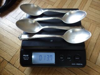 Set Of Four Vintage Sterling Silver Spoons,  Knife - Flat Mex - 13,  Ounces