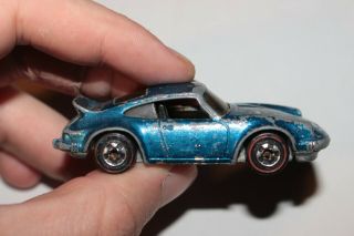 Vintage 1974 Hot Wheels Redline Porsche Carrera P - 911 Blue Die Cast Toy - M23