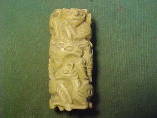 Western Asiatic Cylinder Seal Of Steatite (human Animals And Bird) 1700s Ad