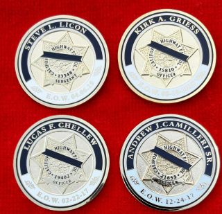 CHP OFFICER CHELLEW CAMILLERI GRIESS LICON HONOR GUARD MEMORIAL COINS (LAPD NYPD 2