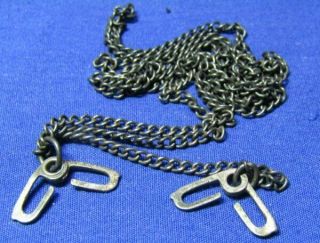 Wwii Sterling Army,  Navy,  Usmc Dog Tag Chain With J - Hooks Weighs 8.  4 Grams