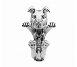 Dog Fever Sterling Silver American Staffordshire Hug Ring