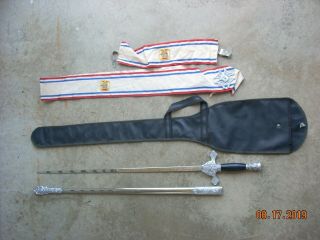 Vintage Knights Of Columbus Ceremonial Sword W/ Scabbard,  Sashes,  Case,