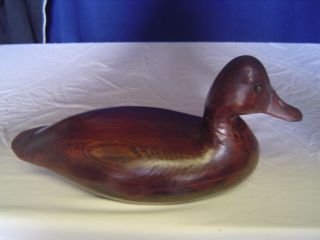 Antique Hand Carved Duck Decoy By J.  W.  Mecray - Refinished And Varnished