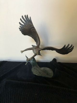 Master Of The Wilderness Solid Bronze Eagle By Ronald Van Ruyckevelt 1996