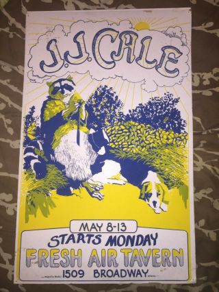 Vintage 1960s J.  J.  Cale Jazz Concert Poster,  Portland Appearance