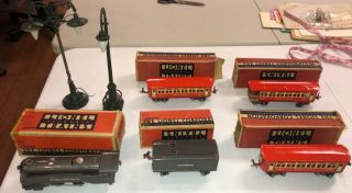 Vintage Lionel 1689e Locomotive & Tender W/ 3 Cars Lamps W/ Boxes Estate Find