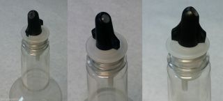 (2x) Twist & Close Plastic Liquor Sno Cone Bottle Pour Spout Flair Pourers