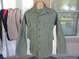 Wwii Hbt Utility Fatigue Shirt With Gas Flap,