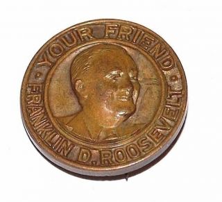 1936 Franklin Roosevelt Fdr Pin Pinback Button Presidential Campaign Political