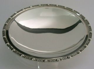 English Solid Sterling Silver Lindisfarne Pattern Dish 1963 Celtic Heavy 122g