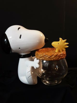 Treasure Craft Cookie Jar Peanuts Snoopy Woodstock 3 Piece Rare