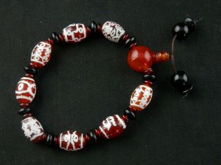 Good Quality Tibetan Agate Dzi Small Eyeds Beads Bracelet P111