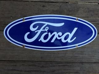 Vintage Ford Motors Porcelain Sign Steel Gas Oil Tough Truck Dealership Parts