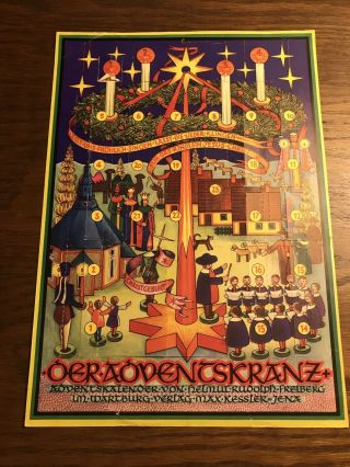 Vintage German Christmas Advent Calendar 1940 1950 1960 Oeraoventskrantz