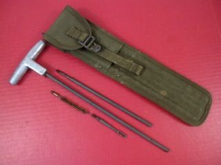 Wwii Us Army/usmc M1 Carbine Cleaning Kit Complete W/canvas Case - Xlnt Cond