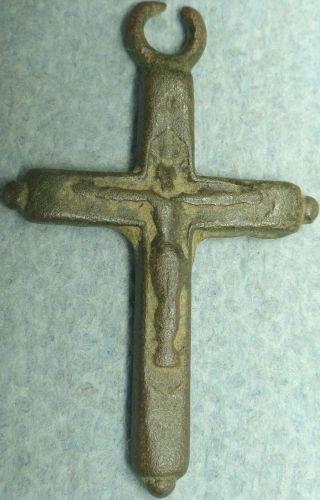 19th C.  Imperial Russian Bronze Crucifix Pendant