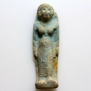Circa 500 - 300 Bc Egyptian Faience Female Statue Ornament