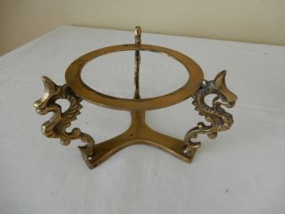 A.  Vintage Brass Stand For Glass Crystal Ball / Bowl With Dragons