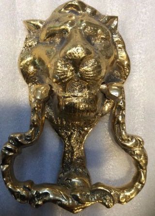 Vintage Hardware Lion Head Door Knocker Solid Brass 3