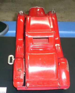 Vintage Marx Toys Tin Litho Pressed Steel Wind Up Siren Fire Chief Car 2