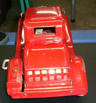 Vintage Marx Toys Tin Litho Pressed Steel Wind Up Siren Fire Chief Car 3
