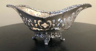 Tiffany & Co Sterling Silver Footed Pierced Sweet Meat Candy Dish