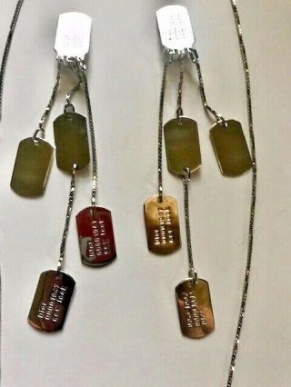 Authentic Vintage Dior Dog Tag Earrings with matching necklace 2