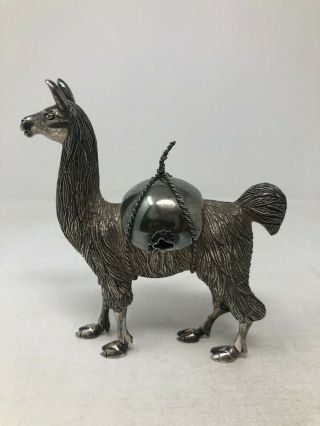 Large Solid Sterling Silver Llama Figurine 5.  25 " 633g