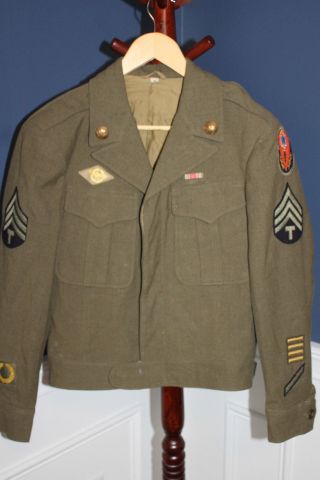 Ww2 U.  S.  Army Eto Patched Ike Jacket,  Named To Gi & 1944 D.