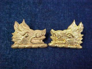 Orig Ww2 Matching Collar Badges The Lorne Scots " Brass " W.  Scully Ltd