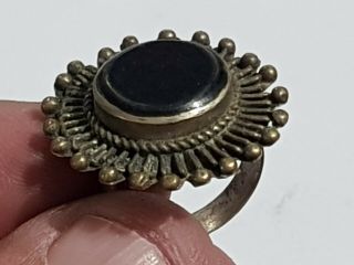 LATE MEDIEVAL SILVER RING WITH VERY RARE STONE 5,  7 GR 17 MM 2