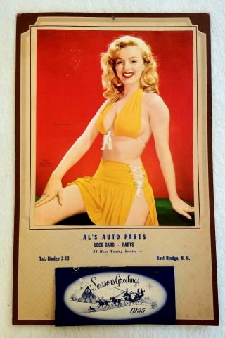 Rare Nos Marilyn Monroe 1955 Pin Up Calendar