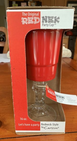 The Red Nek Party Cup,  Red Nek Wine Glass,  Red Solo Cup 16oz By Carson