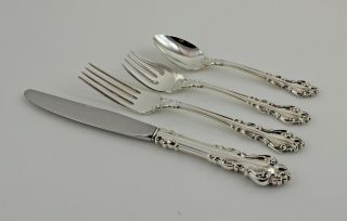Reed & Barton Spanish Baroque Sterling Silver 4 Piece Place Setting - Place Size