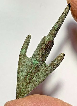 Scarce - Minoan Bronze Arrowhead Circa 1500 Bc 59mm 11.  4gr